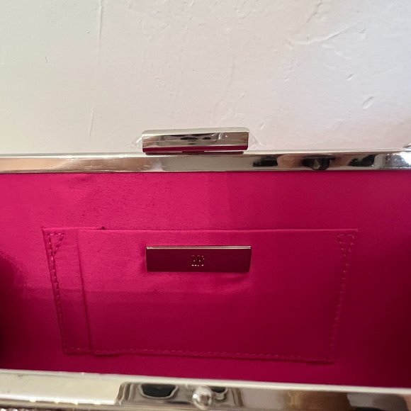 INC INTERNATIONAL CONCEPTS Carolyn Rhinestone Ombre Pink & Silver Evening Clutch - Picture 10 of 12